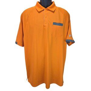 Under Armour Mens Polo XL Loose Fit HeatGear Orange - Pocket-Contrast Details